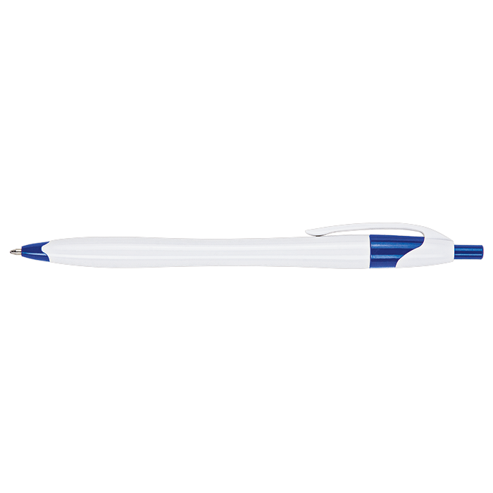 Slim White Barrel Ballpoint Pen