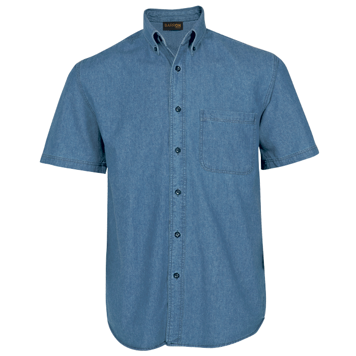 Denim Shirt Short Sleeve Mens