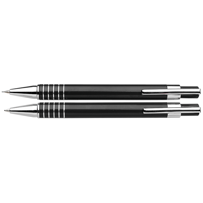 Lacquered Barrel Matching Ballpoint Pen and Clutch Pencil Se