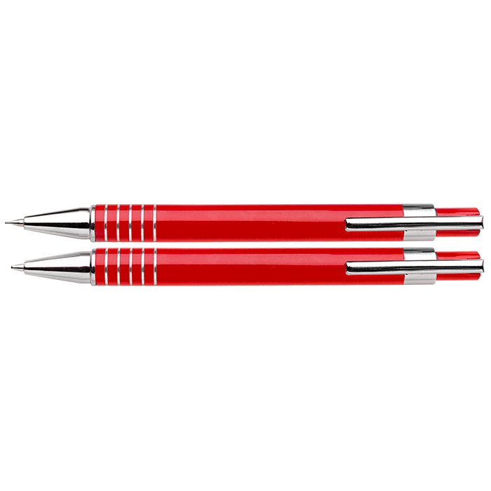 Lacquered Barrel Matching Ballpoint Pen and Clutch Pencil Se