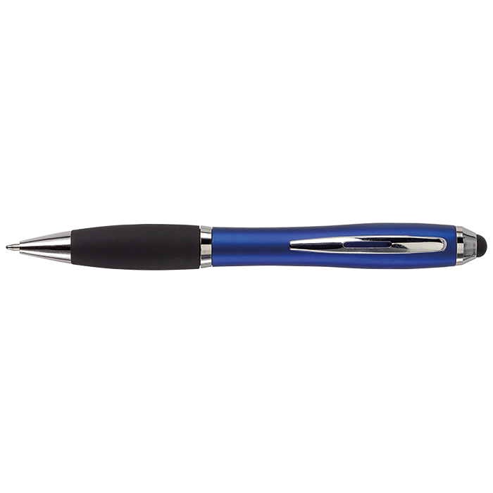 Ballpoint Pen with Rubber Grip and Stylus