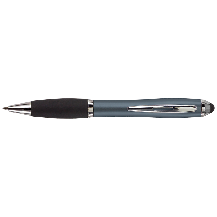 Ballpoint Pen with Rubber Grip and Stylus