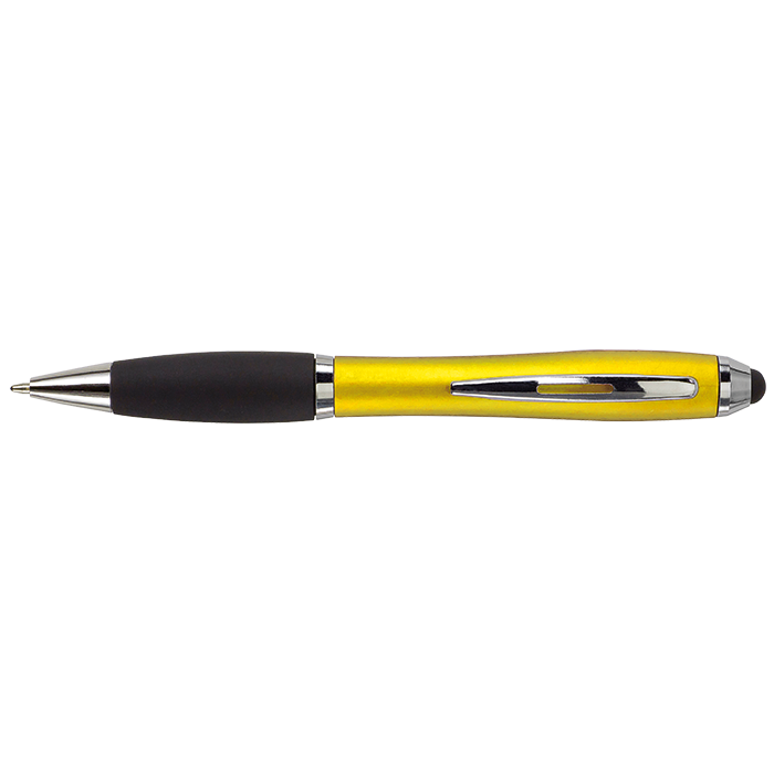 Ballpoint Pen with Rubber Grip and Stylus