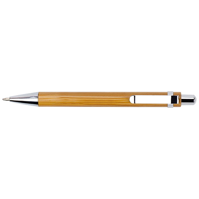 Bamboo Ballpoint Pen with Metal Trims