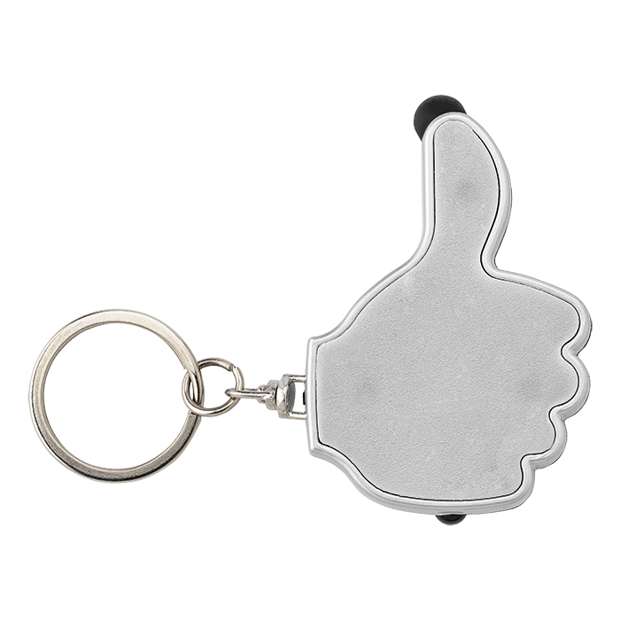 3 in 1 Thumbs Up Keychain with Stylus and LED Light