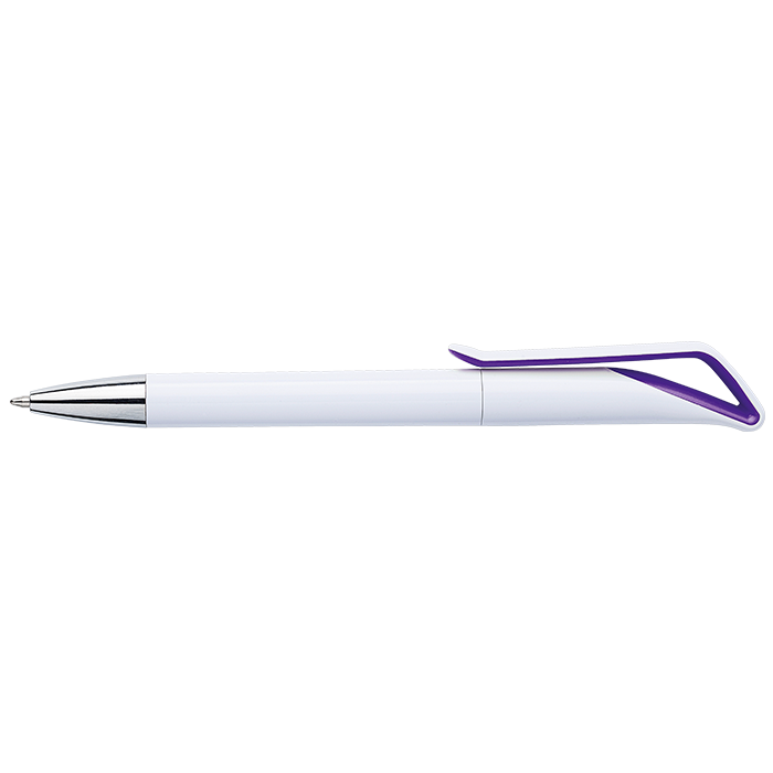 White Barrel Geometric Swan Shaped Ballpoint Pen