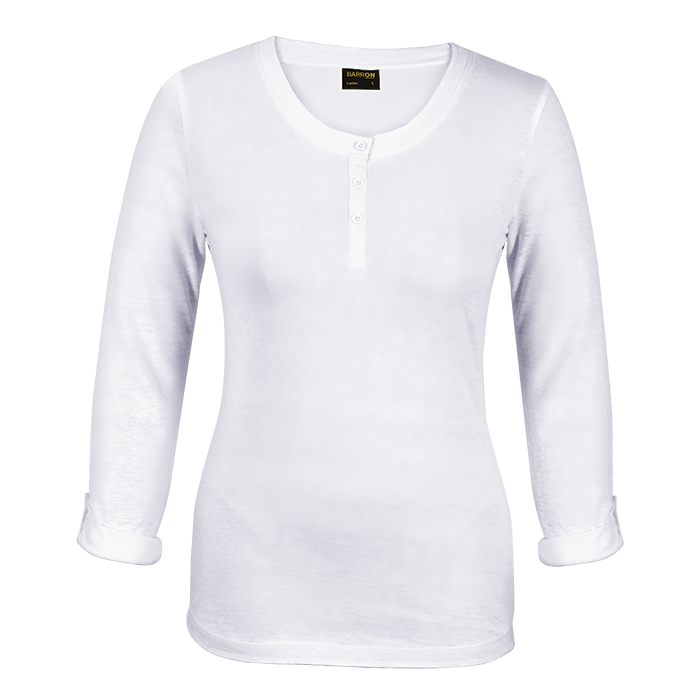 145g Henley Long Sleeve T-Shirt Ladies