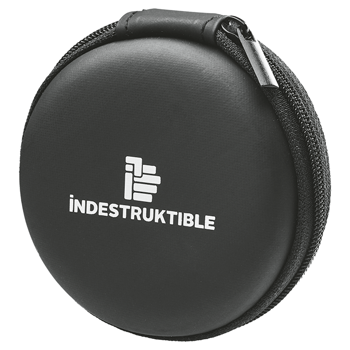 IND Aux Earphone with mic in round PU case