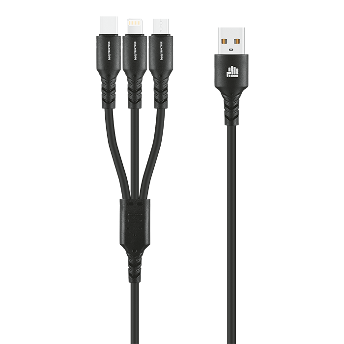 IND 1.2m 3-In-1 Charger Cable