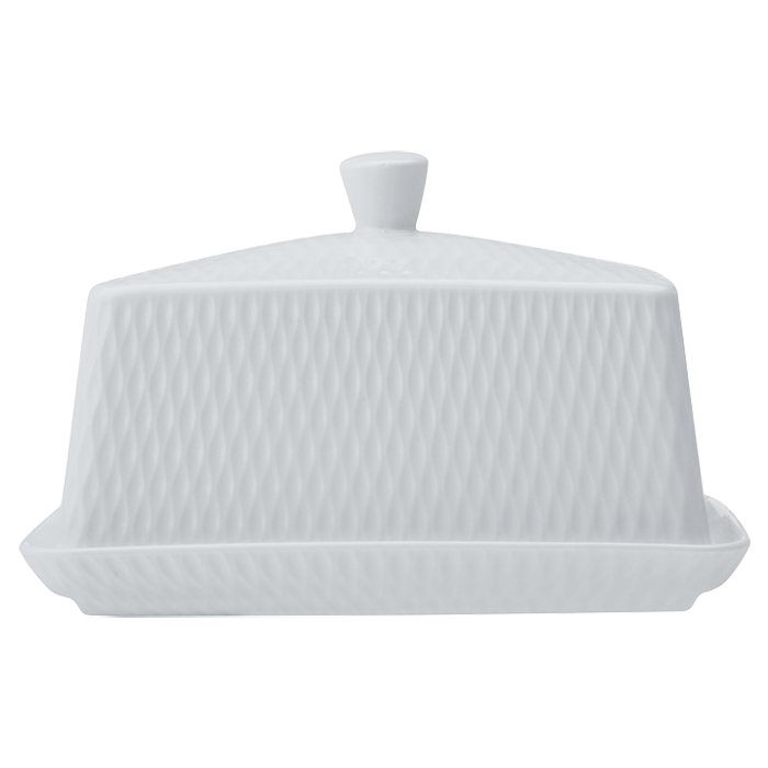 White Basics Diamonds Butter Dish