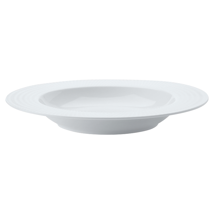 White Basics Diamonds Rim Soup Bowl