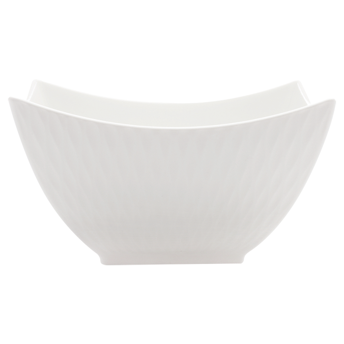 White Basics Diamonds Square Soup Bowl