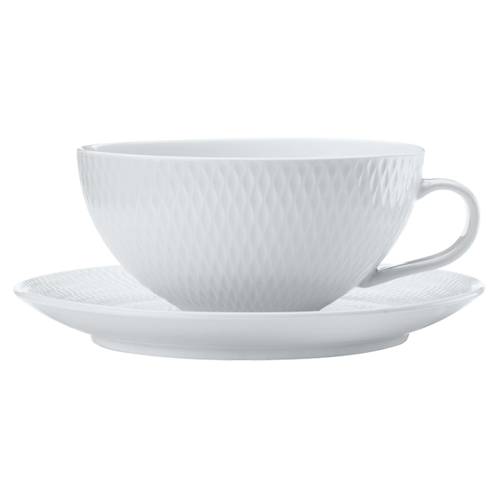 White Basics Diamonds Tea Cup and Saucer Low 250ml