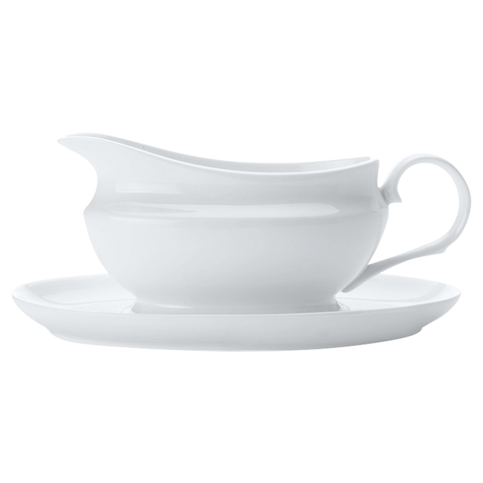 White Basics Gravy Boat and Saucer 550ml