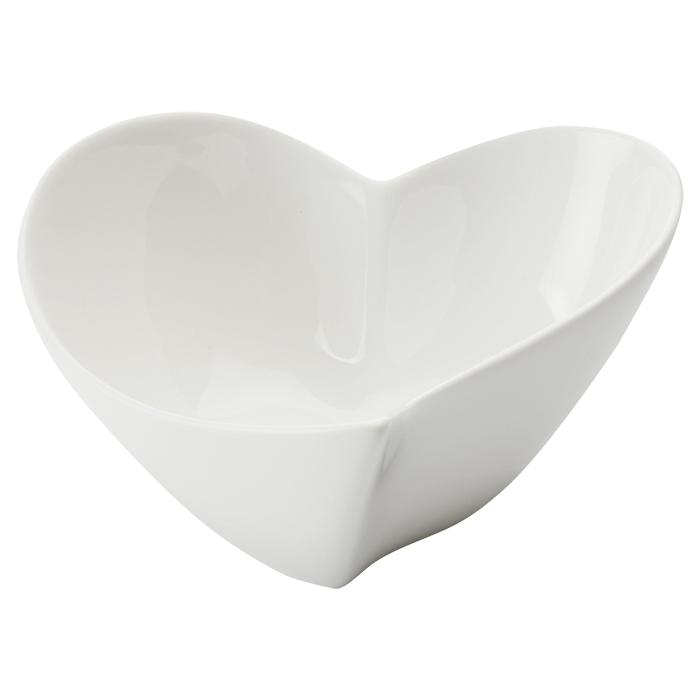 White Basics Heart Bowl