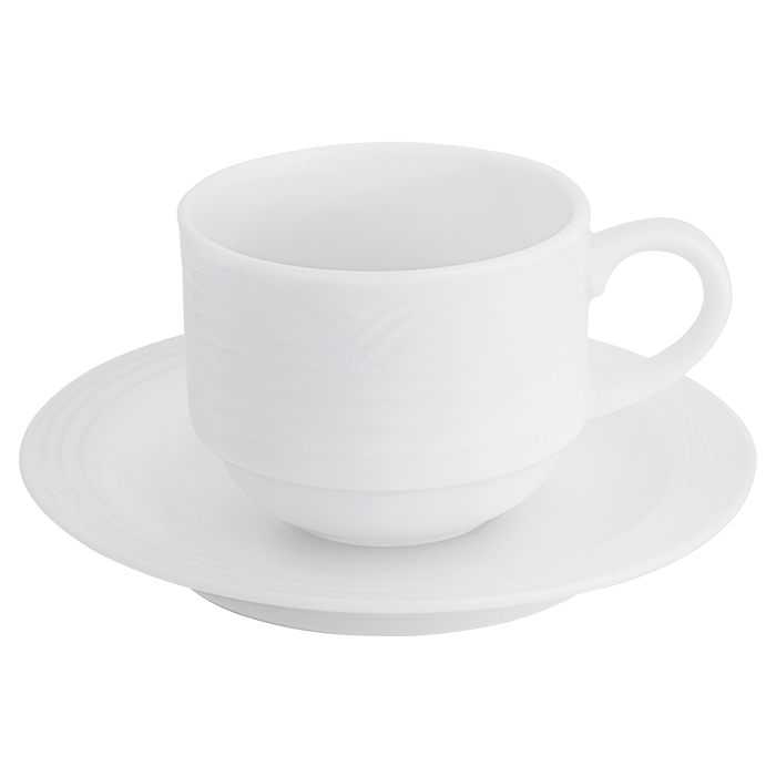 Arctic White Stackable Espresso Cup and Saucer 100ml