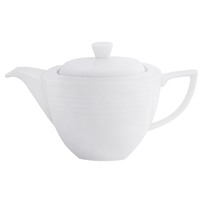 Arctic White Square Tea Pot