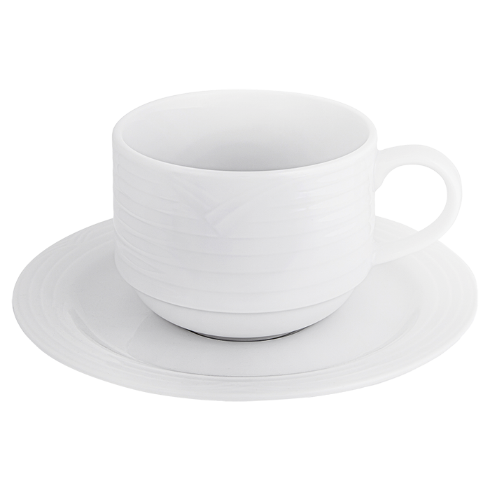 Arctic White Stackable Cup and Saucer 220ml