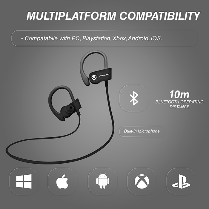 Volkano Race Series Sport Earphones Bluetooth Wireless