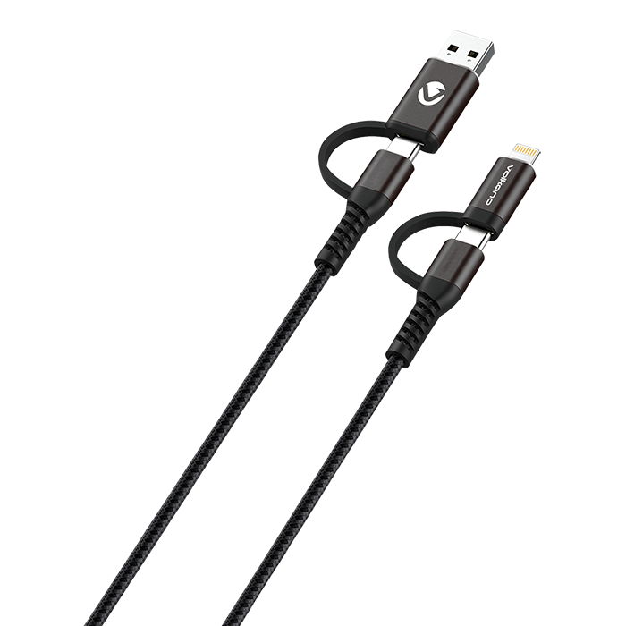 Volkano Weave Series 4-in-1 Charge & Data Cable 1.2m